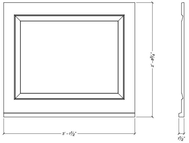 WP3732S Decorative panel 37 1/2" x 32 3/4"
