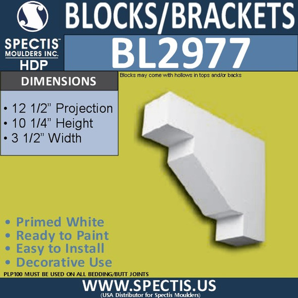 BL2977 Eave Block or Bracket 3.5"W x 10.25"H x 12.5" P