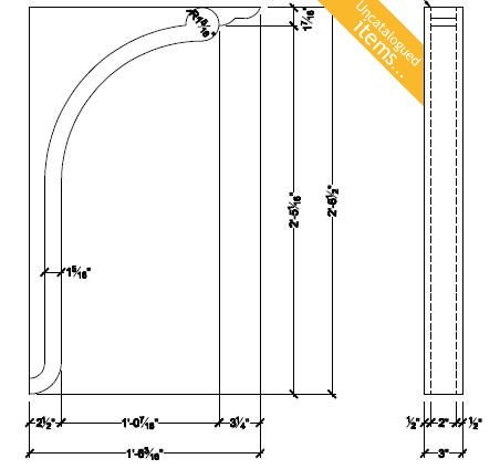 BL3110 Decorative Eave Bracket 3"W x 30.5"H x 18.33"P