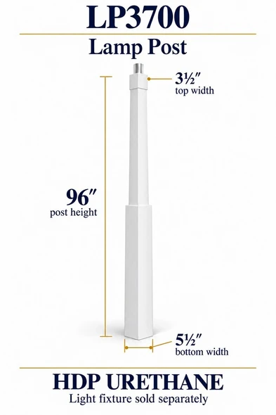 LP3700 HDP Urethane Lamp Post – 5½″ Bottom × 3½″ Top × 96″ H