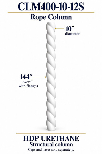 CLM400-10-12S Rope Structural Column – 10″ diameter × 144″ overall – HDP urethane