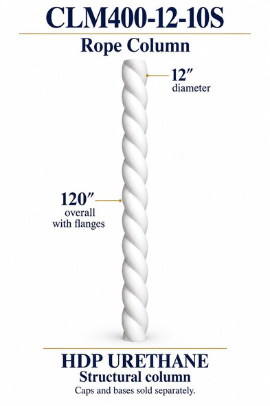 CLM400-12-10S Rope Structural Column – 12″ diameter × 120″ overall – HDP urethane