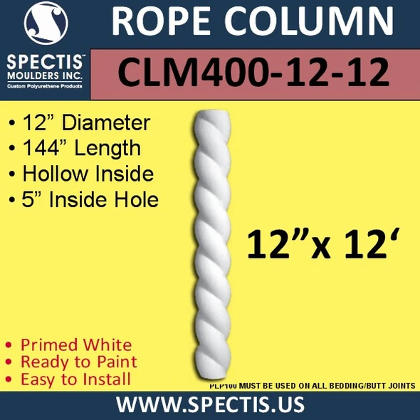 CLM400-12-12 Rope Column 12" x 144"