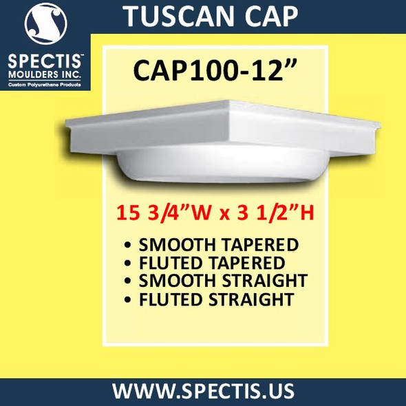 CAP100-12 Tuscan Cap 12 1/4" Hole x 15 3/4"W x 3 1/2"H