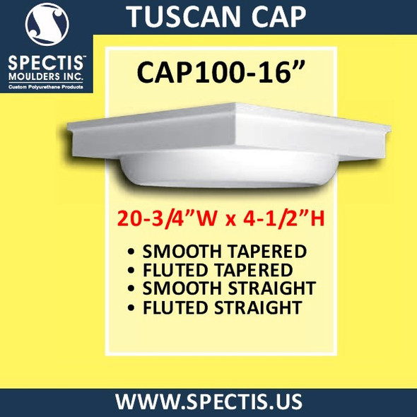 CAP100-16 Tuscan Cap 16 1/4" Hole x 20 3/4"W x 4 1/2"H