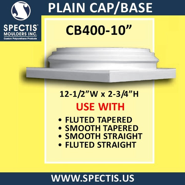 CB400-10 Plain Cap or Base 10 1/4" Hole x 12 1/2"W x 2 3/4"H