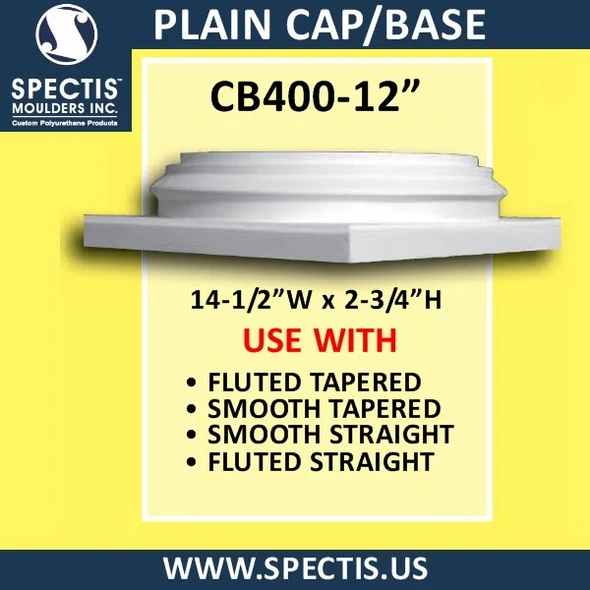 CB400-12 Plain Cap or Base 12 1/4" Hole x 14 1/2"W x 2 3/4"H