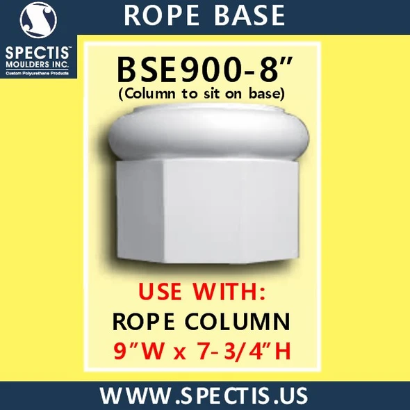 BSE900-8 Rope Base 9"W x 7 3/4"H