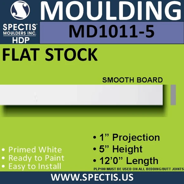 MD1011-5 Spectis 1" Flat Trim 1"P x 5"H x 144"L