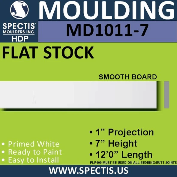 MD1011-7 Spectis 1" Flat Trim 1"P x 7"H x 144"L
