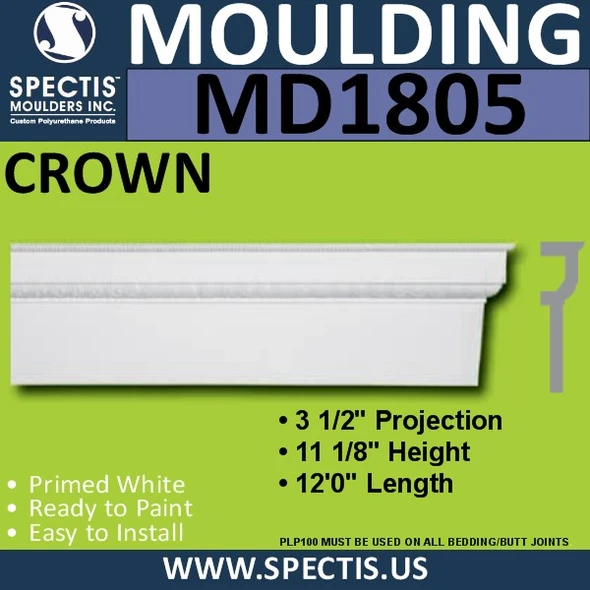 MD1805 Crown Molding Trim decorative spectis urethane