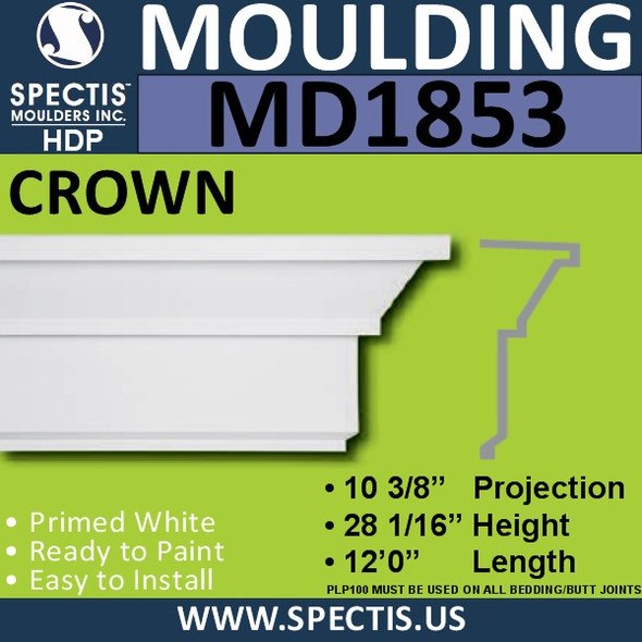 MD1853 Crown Molding Trim decorative spectis urethane