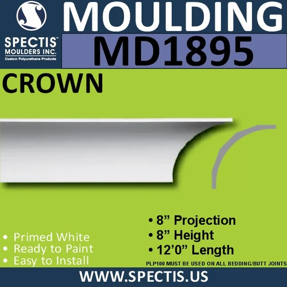 MD1895 Crown Molding Trim decorative spectis urethane