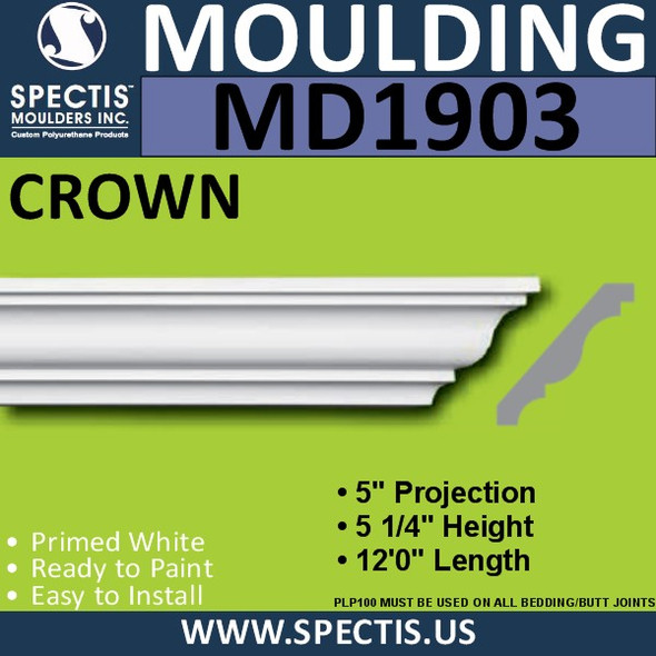 MD1903 Crown Molding Trim decorative spectis urethane