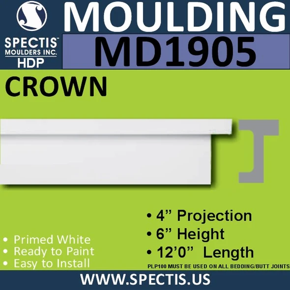 MD1905 Crown Molding Trim decorative spectis urethane