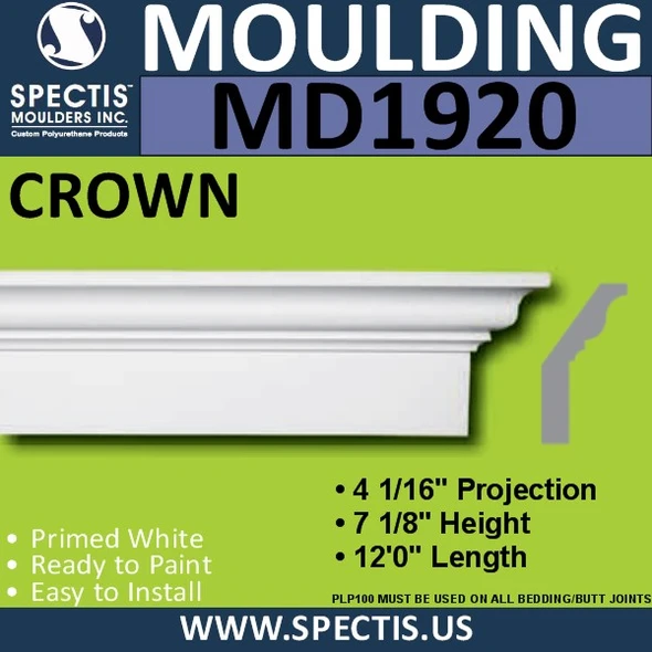 MD1920 Crown Molding Trim decorative spectis urethane