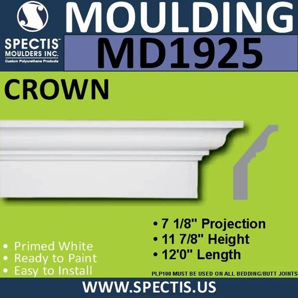 MD1925 Crown Molding Trim decorative spectis urethane
