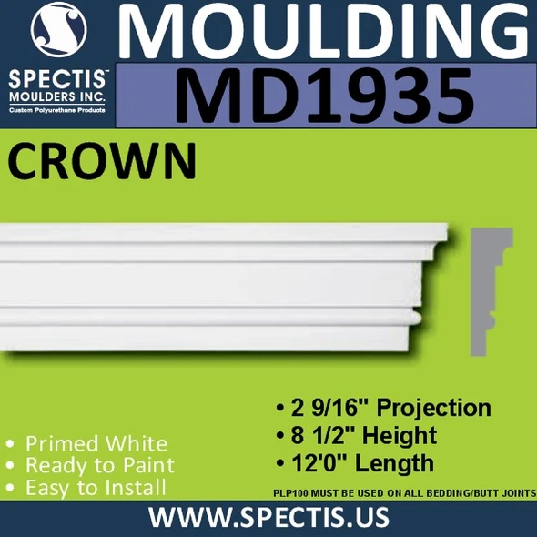 MD1935 Crown Molding Trim decorative spectis urethane