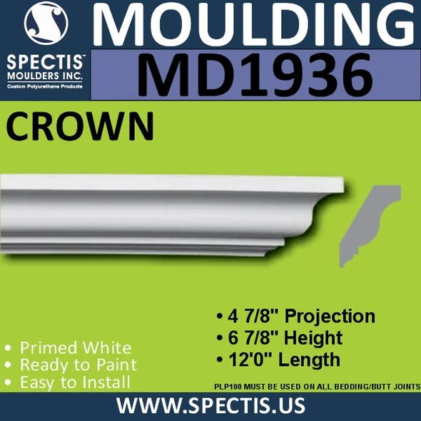 MD1936 Crown Molding Trim decorative spectis urethane