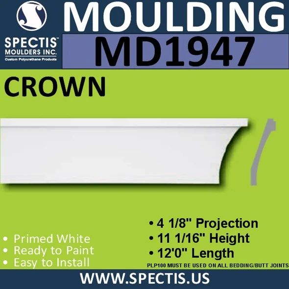 MD1947 Crown Molding Trim decorative spectis urethane