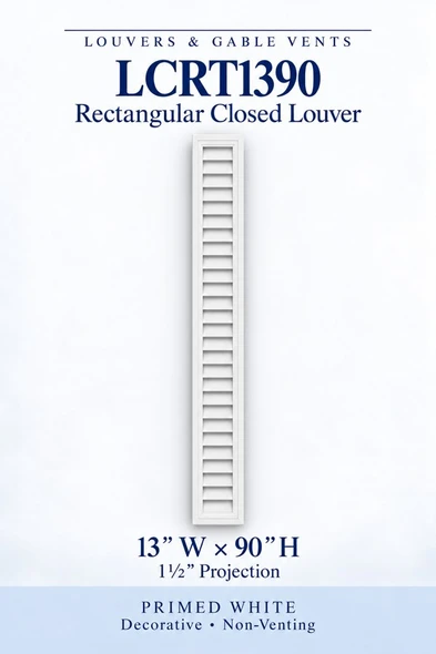 LCRT1390 Rectangular Closed Louver — 13″ W × 90″ H — Polyurethane