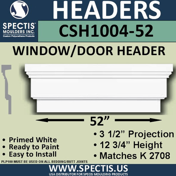 CSH1004-52 Crosshead for Window/Door 3.25"P x 12.75"H x 52"W