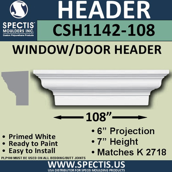 CSH1142-108 Crosshead for Window/Door 6"P x 7"H x 108"W