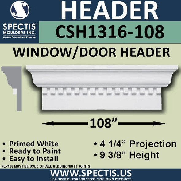 CSH1316-108 Crosshead for Window/Door 4.25"P x 9..375"H x 108"W