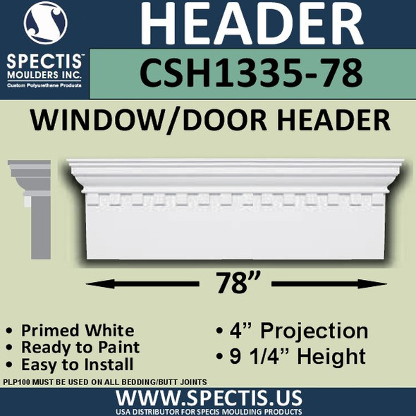 CSH1335-78 Crosshead for Window/Door 4"P x 9.25"H x 78"W