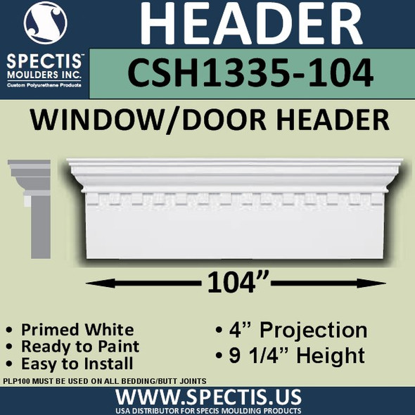 CSH1335-104 Crosshead for Window/Door 4"P x 9.25"H x 104"W