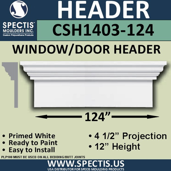 CSH1403-124 Crosshead for Window/Door 4.5"P x 12"H x 124"W
