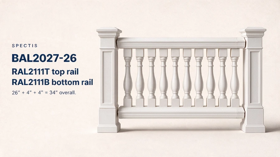 12 ft RAL 2111 Handrail Section with BAL2027-26