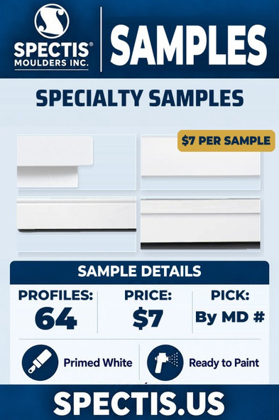 Spectis specialty moulding samples, 64 profiles, $7 per sample