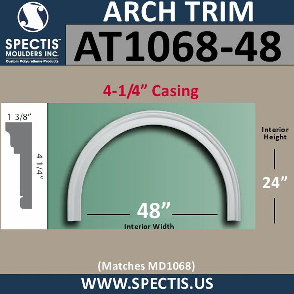 AT1068-48 Arch Circle Top 4.25" Casing Fits 48" Opening