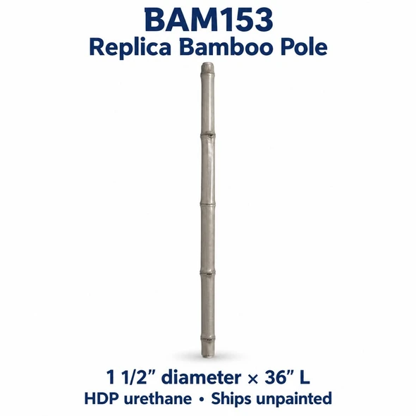 BAM153 Replica Bamboo Pole, 1½″ Diameter × 36″ L