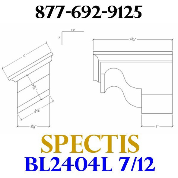 BL2404L-7/12 Pitch Corbel or Eave Bracket 5"W x 3.5"H x 7.75" P