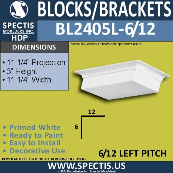 BL2405L-6/12 Pitch Eave Bracket 11.25"W x 3"H x 11.25" P