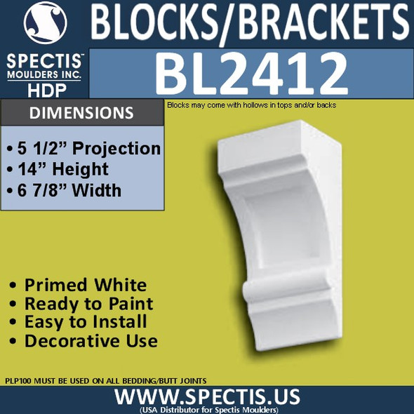 BL2412 Eave Block 5 1/2"P x 14"H 6 7/8"W