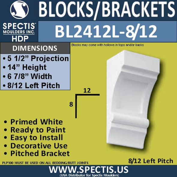 BL2412L-8/12 Pitch Eave Bracket 7"W x 14"H x 5.5" P