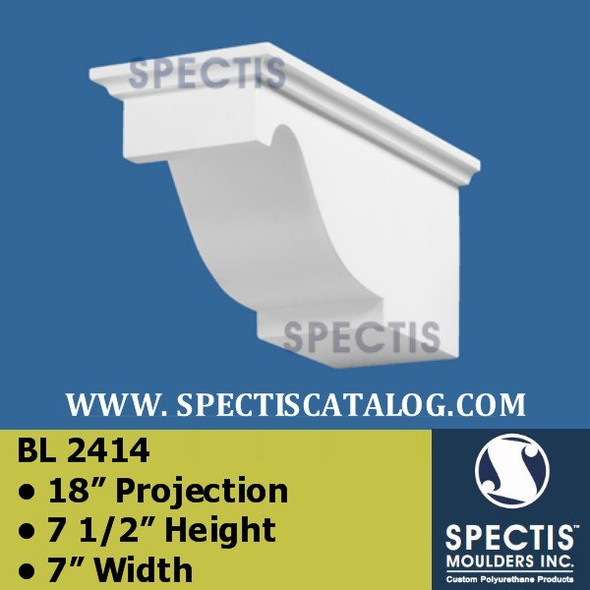BL2414 Corbel Block or Eave Bracket 7"W x 7.5"H x 18" P