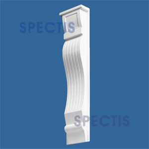 BL2419 Fluted S-Scroll Tall Corbel 7.5"W x 35"H x 3.5"P