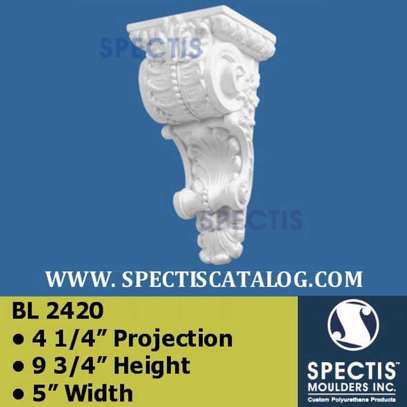 BL2420 Corbel Block or Eave Bracket 5"W x 9.75"H x 4.25" P