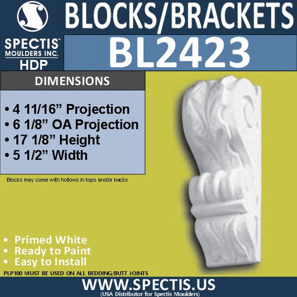 BL2423 Eave Block or Bracket 5.5"W x 17"H x 6.25" P
