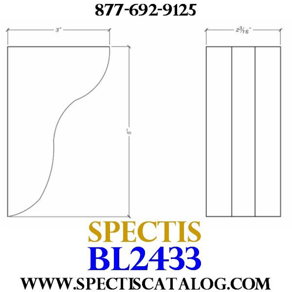 BL2433 Corbel Block or Eave Bracket 2"W x 5"H x 3" P