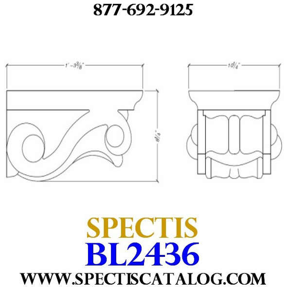 BL2436 Corbel Block or Eave Bracket 10.25"W x 8"H x 16" P