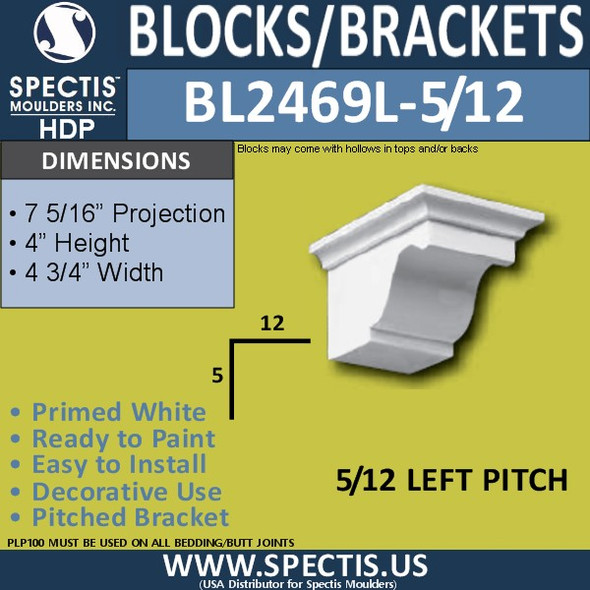 BL2469L-5/12 Pitch Corbel or Bracket 4"W x 4"H x 8" P