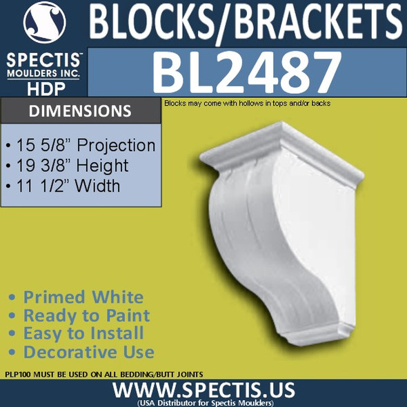 BL2487 Eave Block or Bracket 11.5"W x 19"H x 16" P
