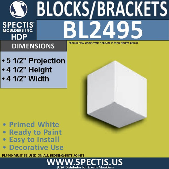 BL2495 Eave Block or Bracket 4.5"W x 4.5"H x 5.5" P