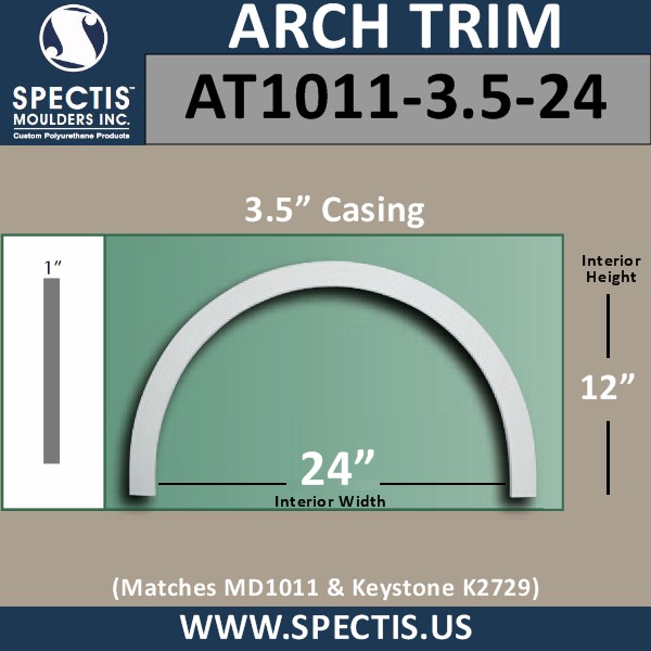 AT1011-3.5-24 Arch Top Circle 3.5" Wide - Fits 24" Opening