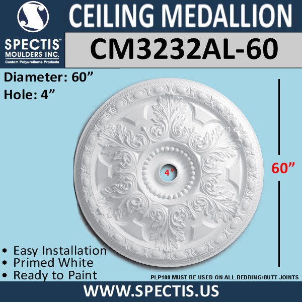 Cm3232al 60 Decorative Ceiling Medallion 4 Hole X 60 Round